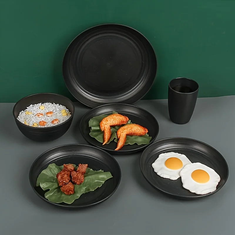16-Piece Unbreakable Dinnerware Set — Plates, Bowls & Cups | Microwave & Dishwasher Safe