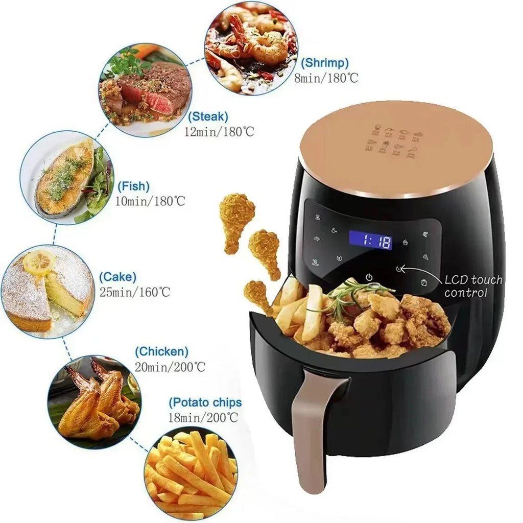 Compact 6L Air Fryer with Touch Screen — Multi-Function Home Oven